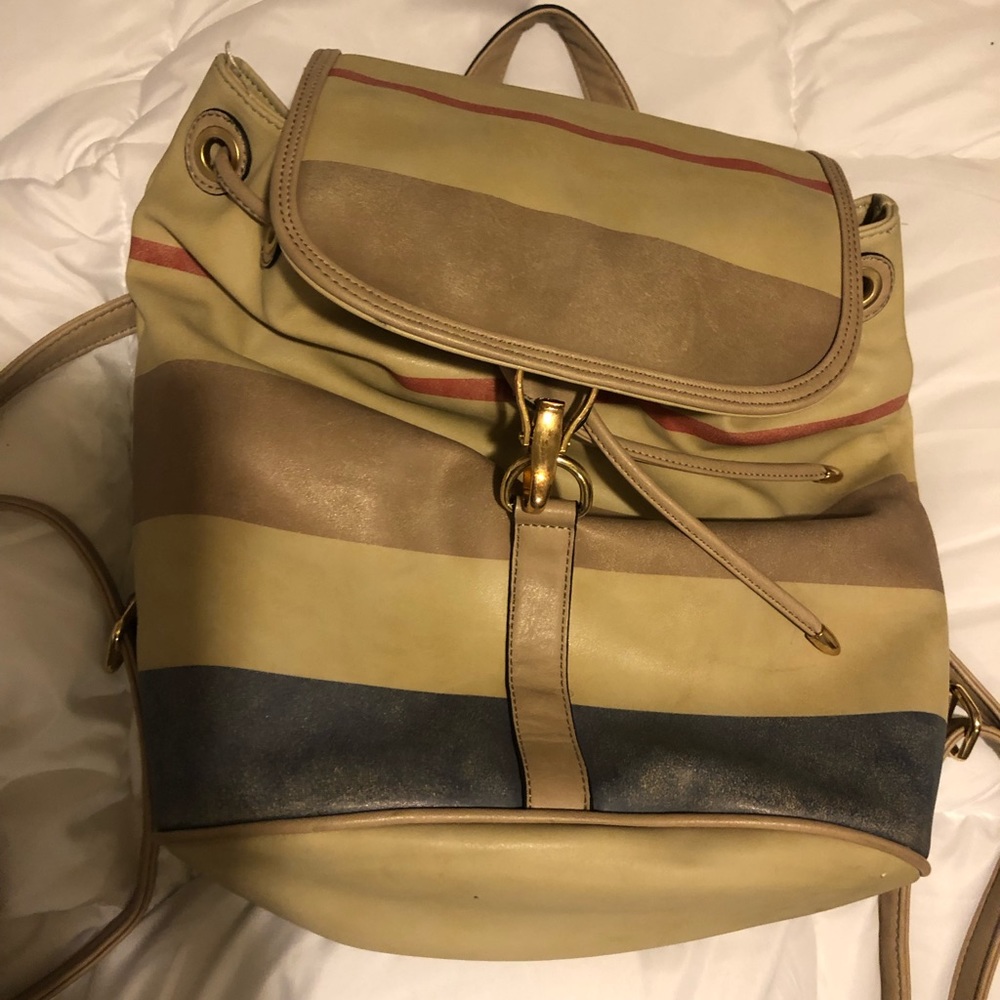 A tan backpack
